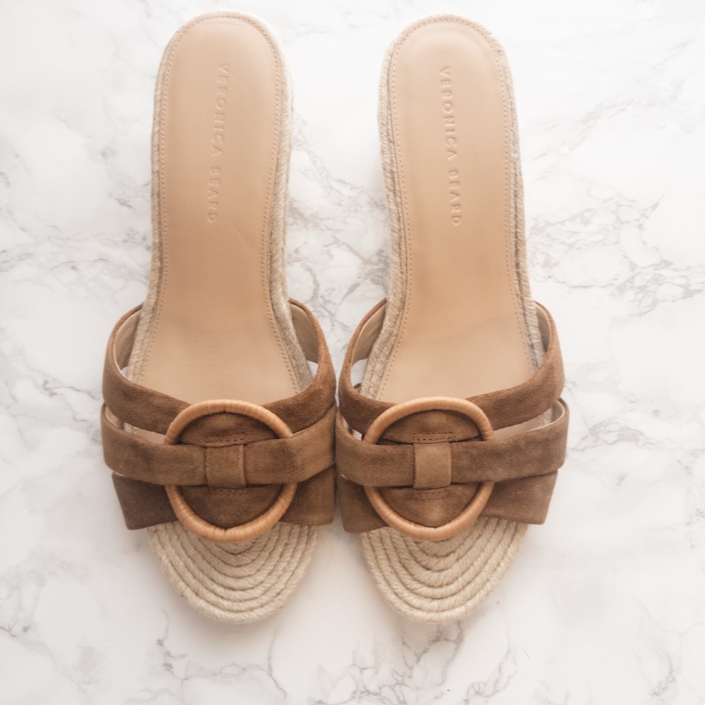 EUC Veronica Beard Espadrille Sandals Ivy Jute Suede women 11M.